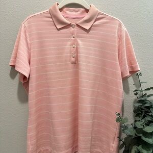 Nike Pink Striped Polo Golf  Shirt